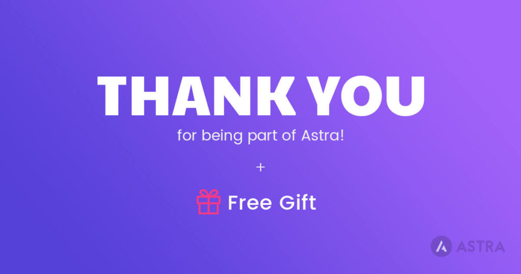 Thank you from Astra Team