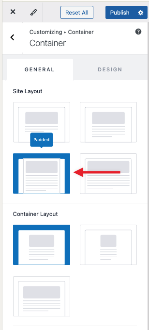Global Container Padded Layout
