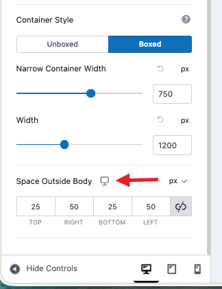 padded layout - space outside body
