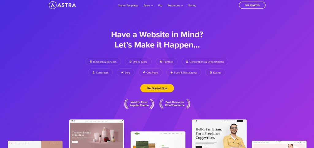 astra homepage Astra current homepage
