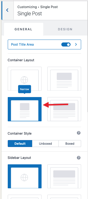 Single Post Narrow Container