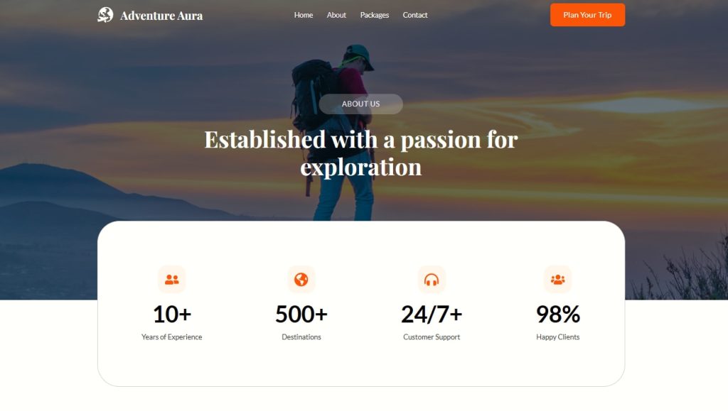 Travel Agency Template About Page