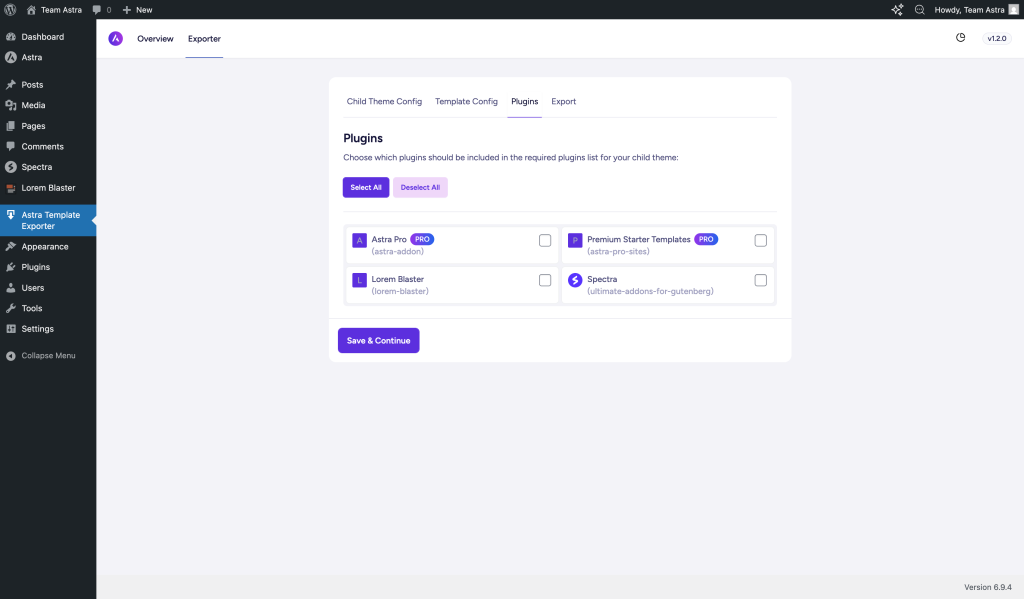 Select The Required Plugins For Template Design Screen 1024x599