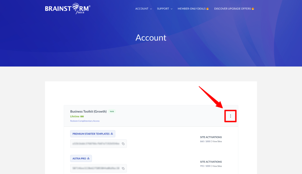 Brainstorm Force Account Dashboard