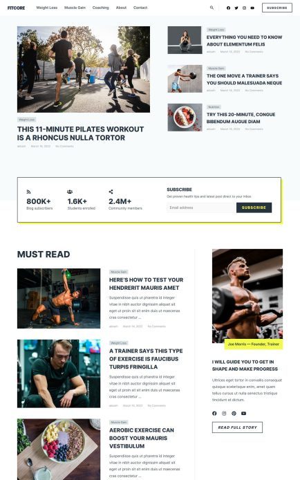 Weight Loss & Muscle Gain Blog